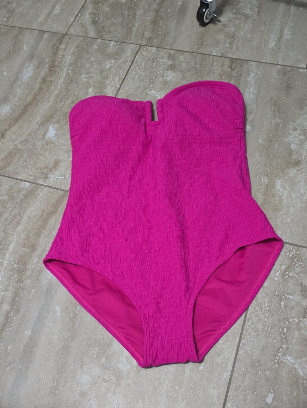 DKNY Hot Pink One-Piece Swimsuit - Swim SZ LG NWOT - Picture 2 of 5
